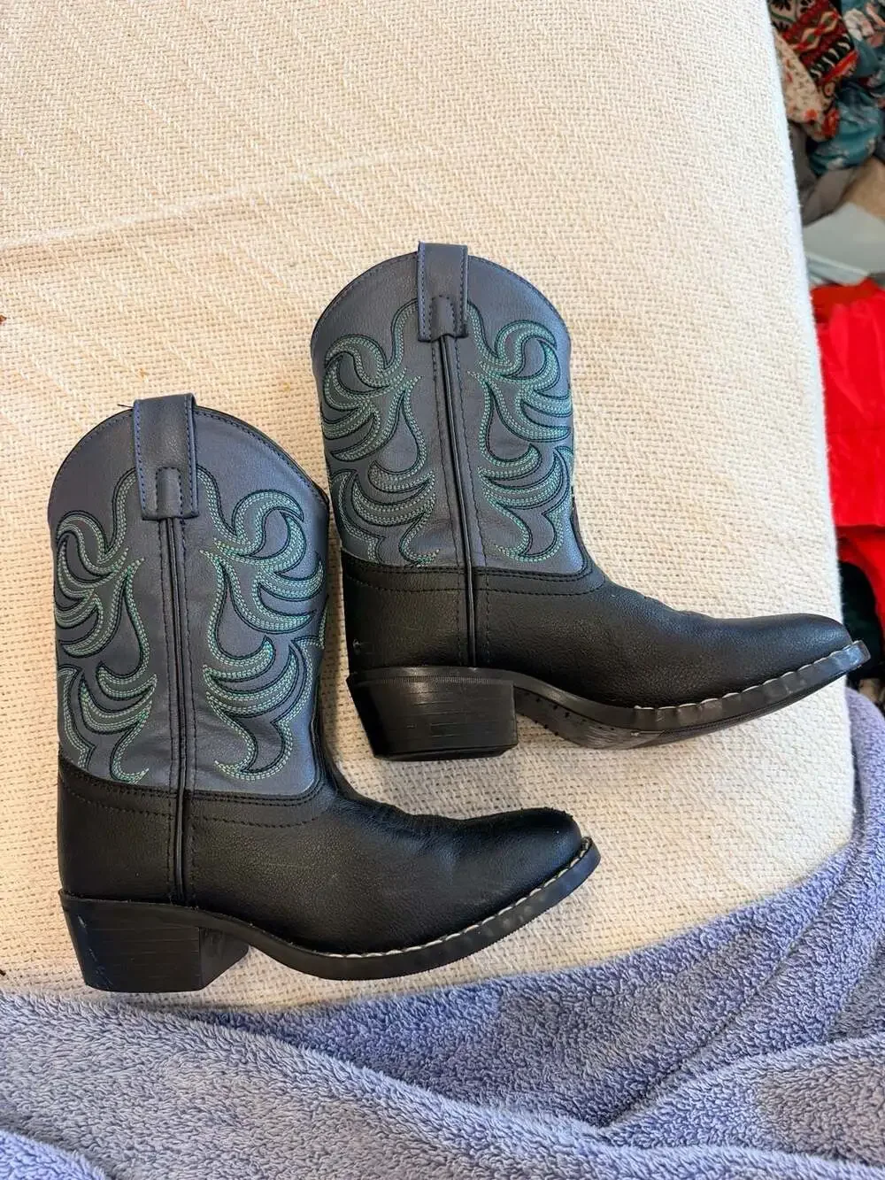Smoky Mountain Kid's Monterey Black and Blue Western Cowboy Boots Style 1576C